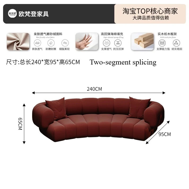 #  Nordic Semi Circular Arc Sofa Modern Designer Beauty Salon Reception Office Sofa Hotel Rest Area Office Furniture Transat