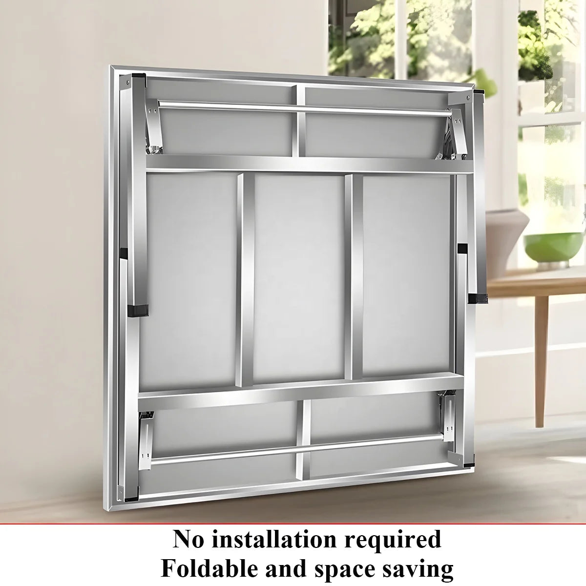 Square Folding Utility Table Home Restaurant Stainless Steel Dinner Tables Outdoor Indoor Portable Foldable Wedding Dining Table