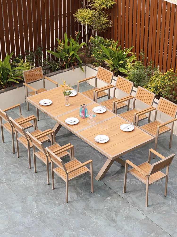 Courtyard table and chair outdoor balcony waterproof and sunscreen garden outdoor leisure table and chair combination