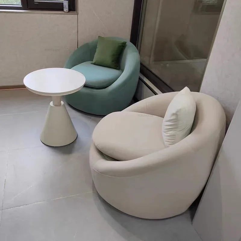 Simple Fabric Living Room Chairs Minimalist Nordic Creative Beauty Salon Lounge Chair Table Home Single Lazy Sofa Backrest Chair