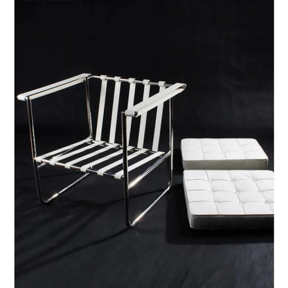 HE 113 Lounge Hans Singe Sofa Chair Leisure Chair Stainless Steel Leather PU for Living Room