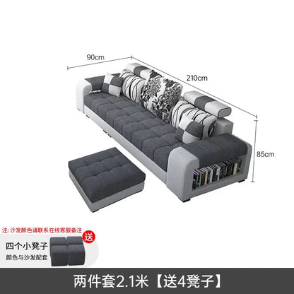 Living room fabric sofa Modern simple home corner sofa Furniture combination Solid frame fabric sofa