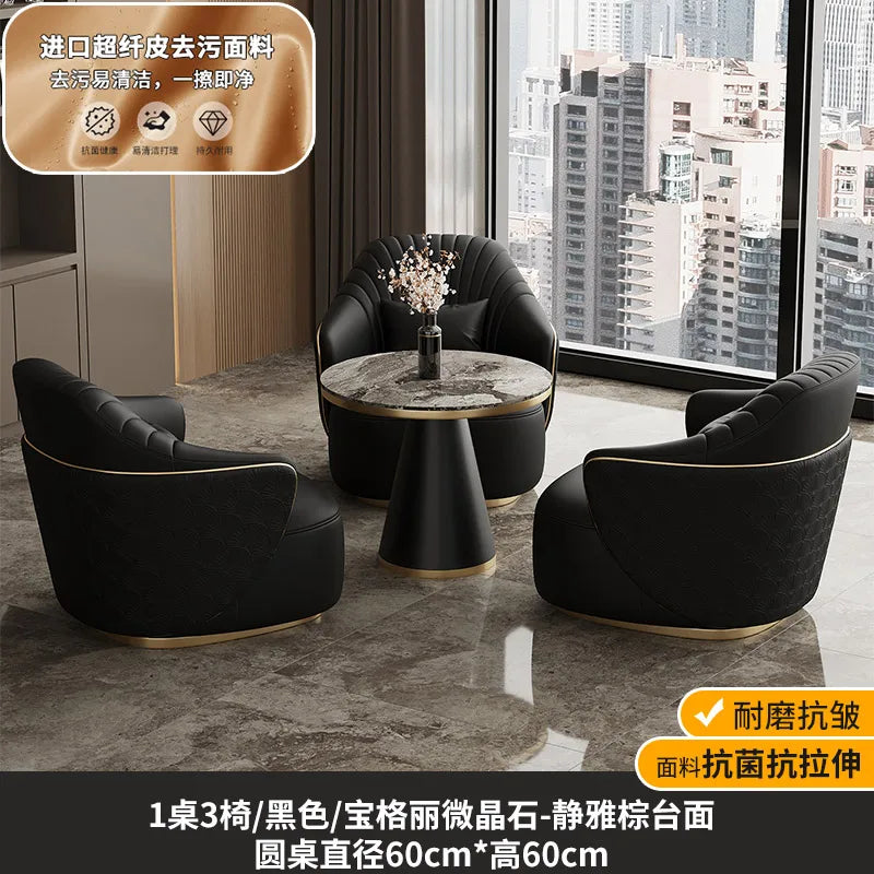 Modern light luxury single sofa chair home balcony negotiation reception table and chair combination designer office area leisur