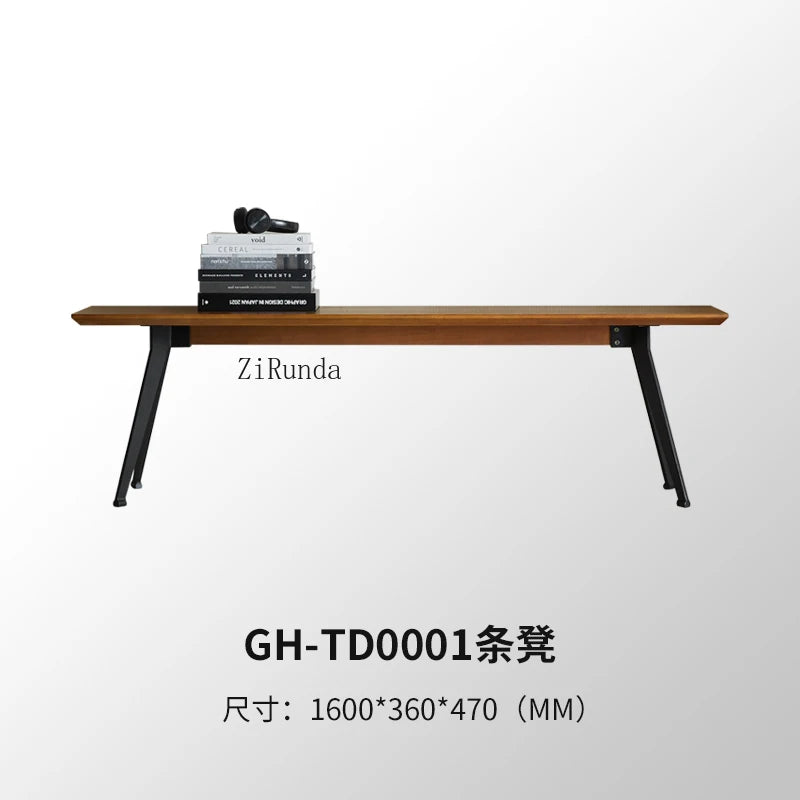 Japanese-style wabi-sabi wind all-solid wood bench light luxury household dining table living room shoe changing stool