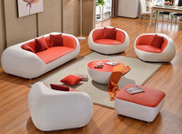 Cute Luxury Nordic Sofa Set – Soft Lazy Loveseat & Modern Lounge Puffs