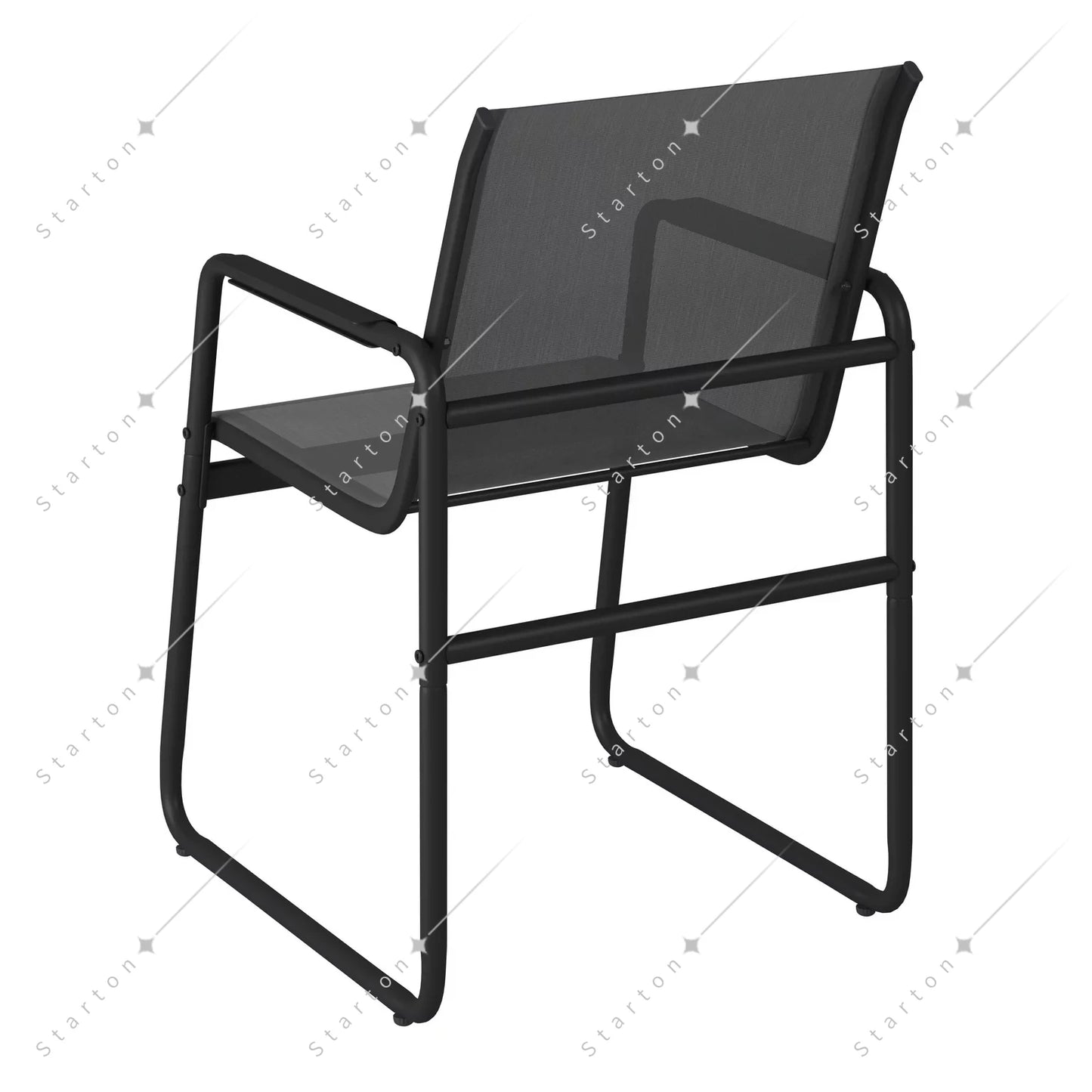 Garden Aluminum Iron Dining Room Chairs Set of 6 Modern Fabric Stackable Living Table Chairs Set