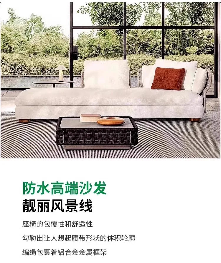 Homestay Outdoor Sofas Courtyard Leisure Balcony Garden Sofas Accent Wicker Woven Wicker Chair Furniture Arredo Giardino Lshysf