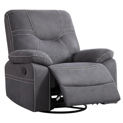 360° Swivel Rocker Recliner Chair For Adults, Manual RockingRecliner Chair With Overstuffed Backrest And Armrests,, Customized