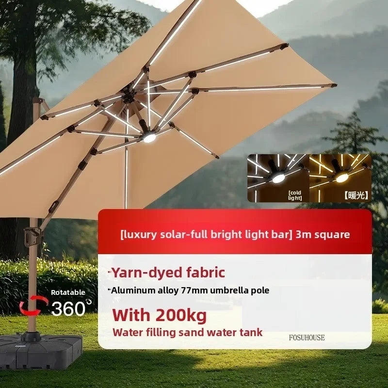 Outdoor Patio Umbrellas Roman Open-air Balcony Villa Garden Large Parasol Commercial Outdoor Stall Sunshade Umbrella with Base A