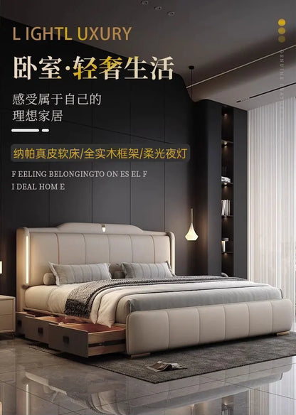 180x200 cm Double bed frame king size frame headboard with 3 drawer storage luxury home bedroom bed queen cama king furniture