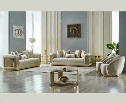 Newest Comfortable Living Room Sofa Set Luxury Stainless Steel  2-3 Seater Velvet Couch for Home Hotel