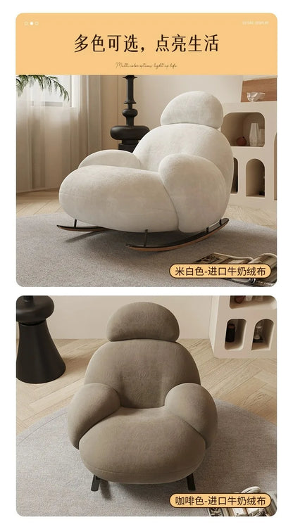 elegant creativity armchair Luxury Design modern comfortable Adult rocking chair balcony fashion mecedora adulto home furniture