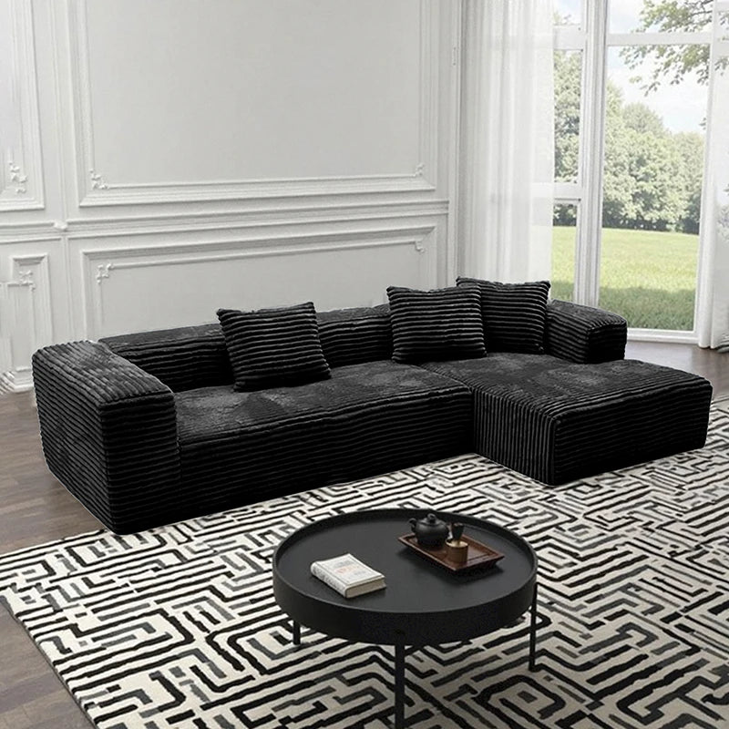 Vacuum Compression Sofa Corner Fabric Sofa Living Room Rabbit Plush Corduroy