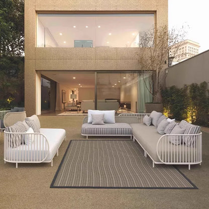 Outdoor sofa combination outdoor courtyard open-air villa living room hotel famous club rattan sofa