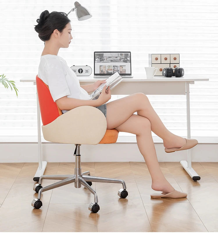 Roller Armrest Office Chair Yellow Soft Modern Study High Swivel Office Chair Ergonomic Relaxing Silla De Escritorio Furniture