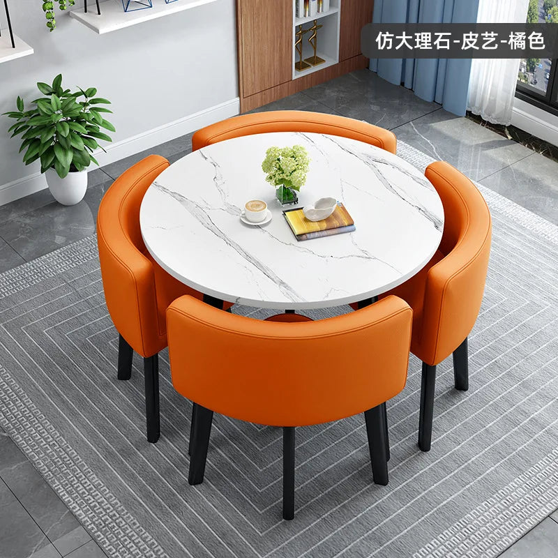 home dining table, Modern simple dining table, apartment rental room, leisure negotiation, reception table and chair combination
