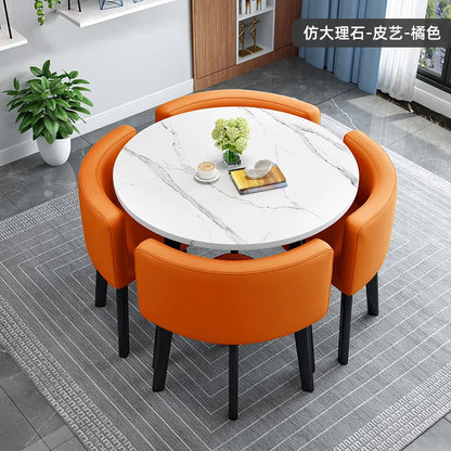 home dining table, Modern simple dining table, apartment rental room, leisure negotiation, reception table and chair combination