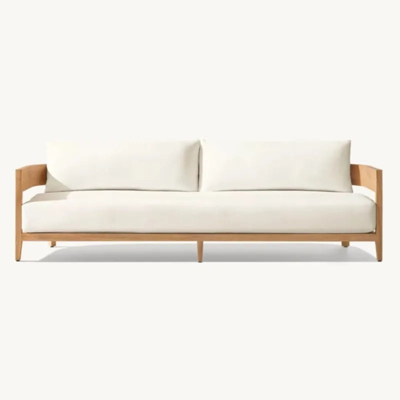 Outdoor Garden Sofas Patio Balcony Outside Couch Teak Wood Garden Furniture Sofa with Cushion Sofa