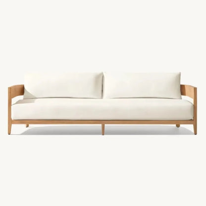 Outdoor Garden Sofas Patio Balcony Outside Couch Teak Wood Garden Furniture Sofa with Cushion Sofa