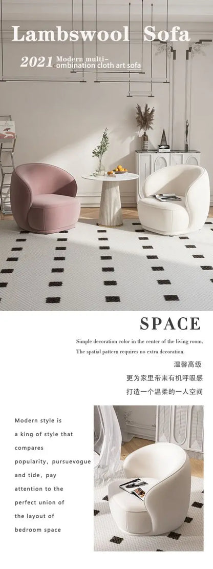 Light Luxury Cream Style Single Sofa Small Size Beauty Salon Table and Chair Hotel Homestay Exhibition Hall Reception Sofa