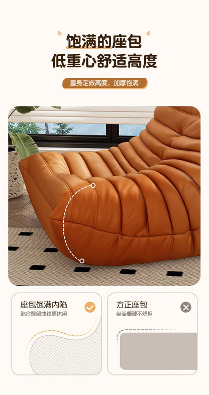 Oil wax caterpillar sofa, fashionable, high-end and atmospheric, luxurious decoration for living room, bedroom, hotel