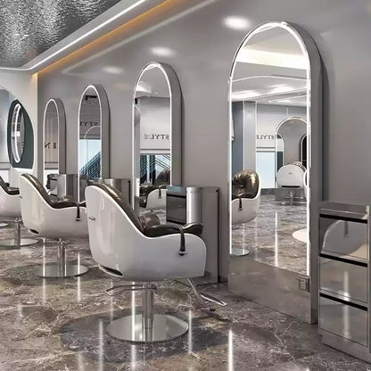 HJ Barber Shop Mirror Quick Cut Special Mirror Hair Salon Internet celebrity hair salon Full Lamp Mirror