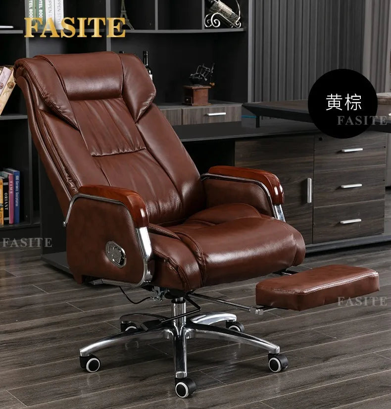 Retro Executive Leather Chair Armchairs Editor Choises Fashion Aluminium Office Chair Working Relax Silla Escritorio