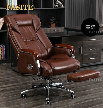 Retro Executive Leather Chair Armchairs Editor Choises Fashion Aluminium Office Chair Working Relax Silla Escritorio