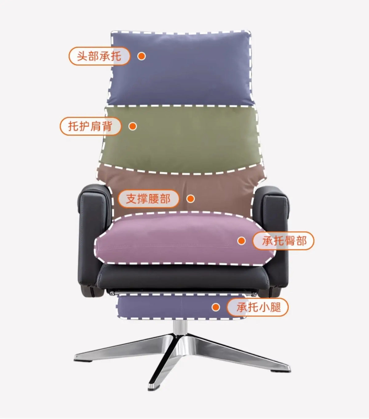 Armchair Ergonomic Office Chairs Meeting Boss Modern Recliner Office Chair Swivel Adjustable Office Furniture Silla Oficina LLOC