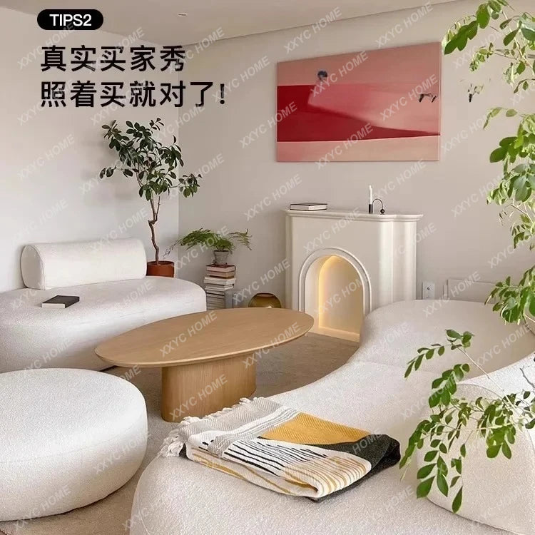 TTTTC – canapé en tissu incurvé, nouvelle zone d'assise, réception, petit appartement de forme spéciale, salon français, anti-rayures pour chat
