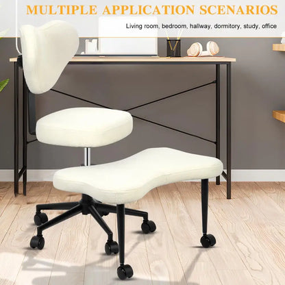 Cross Leg Chair - Meditation Chair with Wheels, ADHD Chair, Height Adjustable Seat, Adjustable Footstool