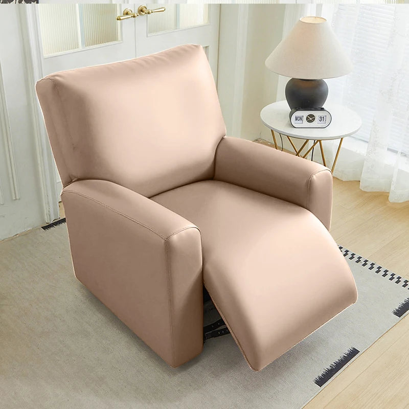 Pu Leather Recliner Sofa Cover Highly Elastic Slipcover for 1 Seater Reclining Armchair Stretch Furniture Protector Home Decor