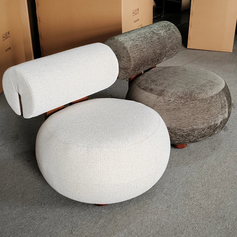 Nordic Design Casual Living Room Home Furniture Grey Wood Armchair Lobby Sofa Chair