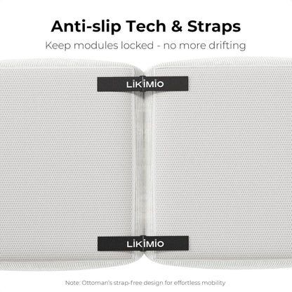 118" Modern L-Shaped Modular Sectional Sofa for Living Room, Upholstery Beige, Oversized 3-Seater Couch with Deep Seat