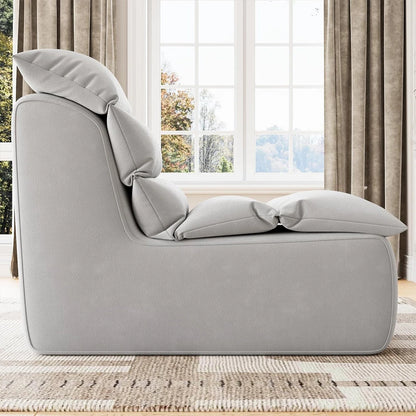 Bean Bag Chair for Adults, Lazy Floor Sofa with High-Resilience Foam, Non-Slip Base, Fireside Chair for Reading Gaming Living Ro