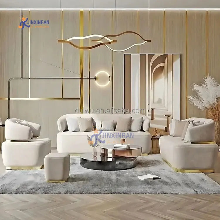 Style Modern Luxury Leather Sofa Set Furniture Genuine Leather Sofa Set for Living Room