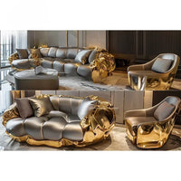 Special Design Living Room Funiture Comfortable Set Leather Black Sofa Hot sales