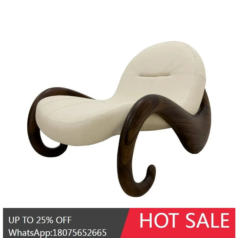 SGF Sofa Chair Creative Single New Italian Minimalist Genuine Leather Leisure Recliner