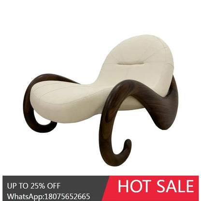 SGF Sofa Chair Creative Single New Italian Minimalist Genuine Leather Leisure Recliner