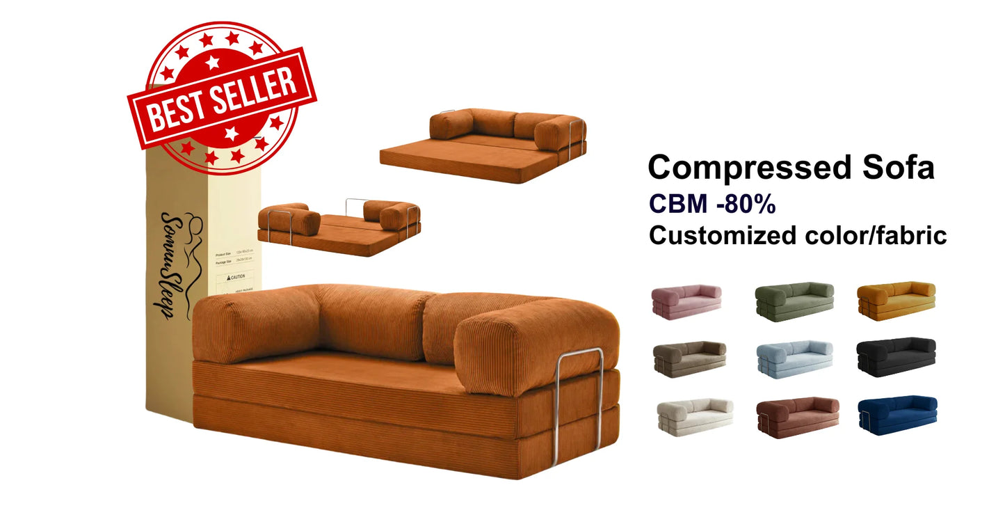 Italian Luxury Multifunctional Modular Sofa Set Black Modern Vacuum Compressed Sponge Convertible Living Room Furniture