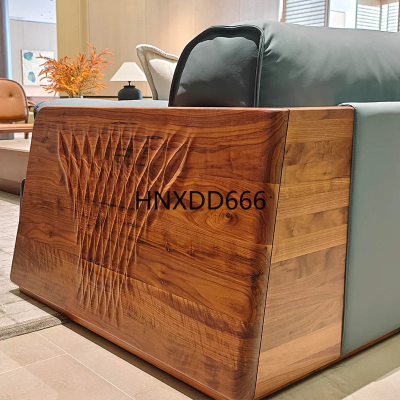 Light luxury sofa living room high-end walnut