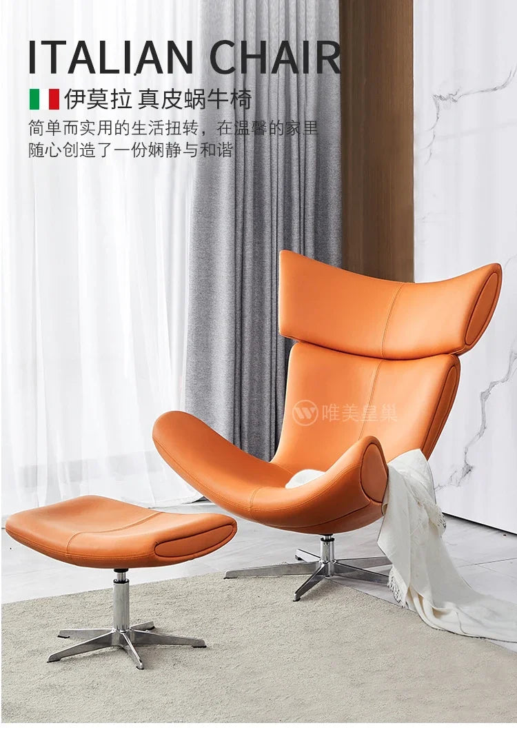 Comfortable Ergonomic Living Room Chairs Modern Leather Nordic Sofa Chairs Designer Recliner Portable Fauteuil Salon Furniture