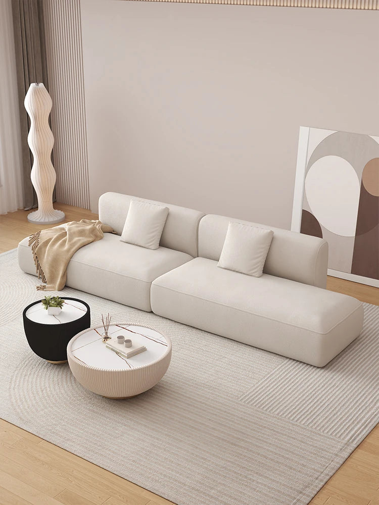 Simple cream style semicircular curved sofa Nordic modern small apartment living room