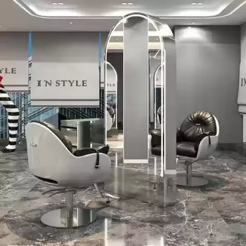 HJ Barber Shop Mirror Quick Cut Special Mirror Hair Salon Internet celebrity hair salon Full Lamp Mirror