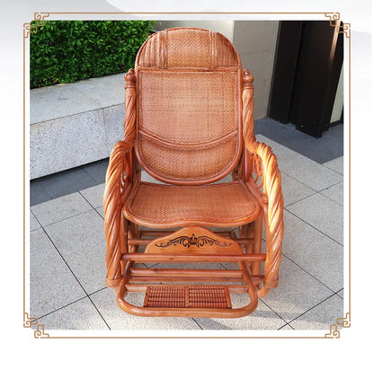 Manufacturers supply adult bedrooms, elderly rocking chairs, real rattan leisure balcony recliners
