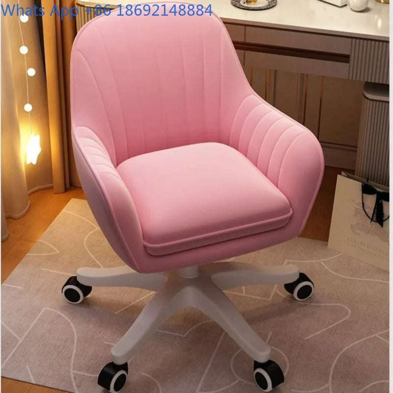 Home Comfortable Long-Sitting Backrest Computer Adjustable Swivel Chair for Girls' Bedroom Dormitory Study Desk Chair