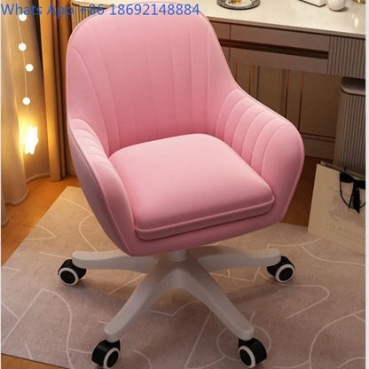 Home Comfortable Long-Sitting Backrest Computer Adjustable Swivel Chair for Girls' Bedroom Dormitory Study Desk Chair