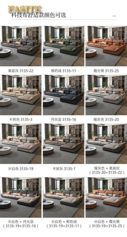 Nordic leave-in light luxury technology cloth sofa modern simple living room fabric latex minimalist sofa