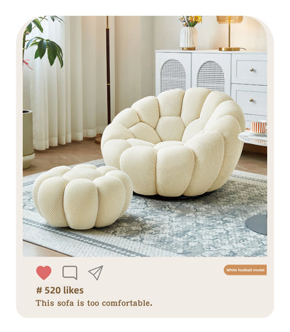 Modern Pumpkin Chair Luxury Bubble Sofa Single Lounge Seat Lazy Recliner for Bedroom Balcony Living Room Aesthetic Accent