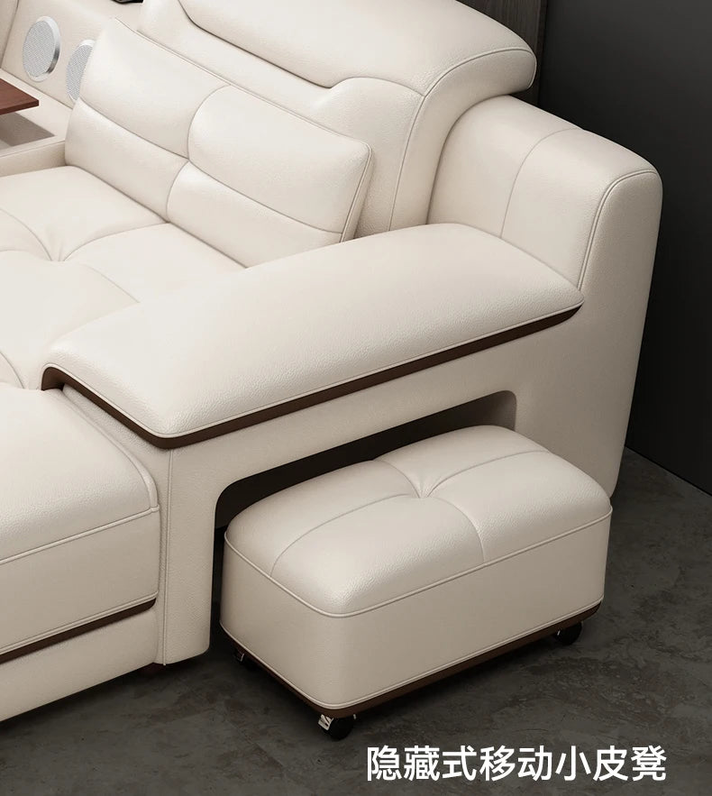 LH light luxury leather sofa first layer cowhide living room size apartment living room modern and simple